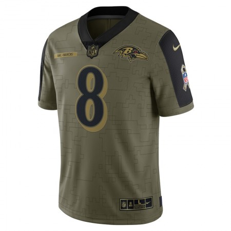 Herren Baltimore Ravens Trikot Lamar Jackson 8 Nike 2021 Salute to Service